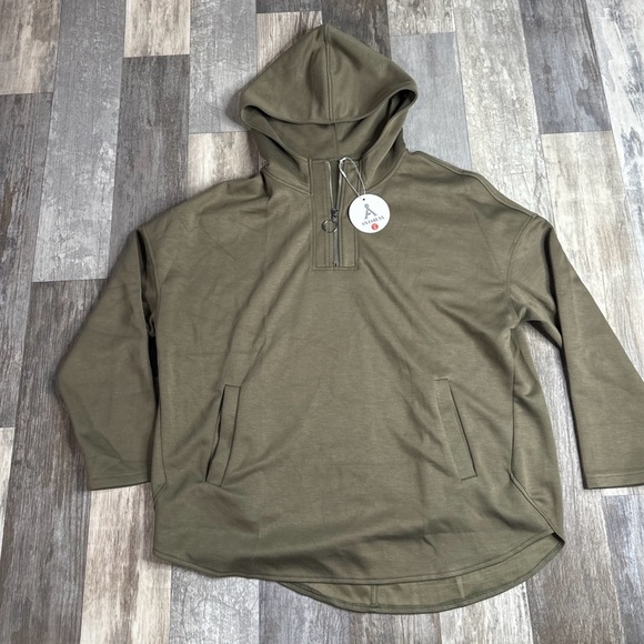 Anrabess, Hoodie Sweatshirt, Womens Small, Quarter Zip, Brown - Picture 1 of 6